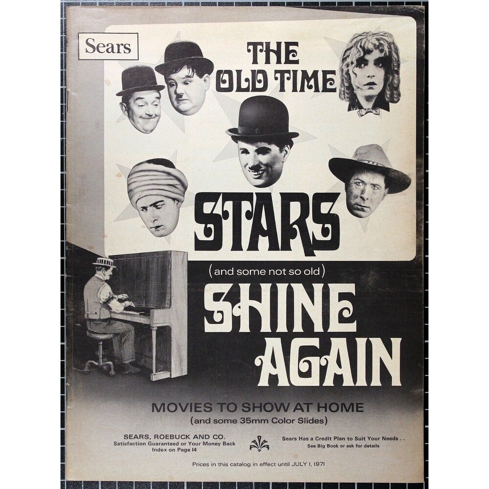 1971 Sears Roebuck Catalog Old Time Film Stars 8mm Super 8 Movies 31 Pages